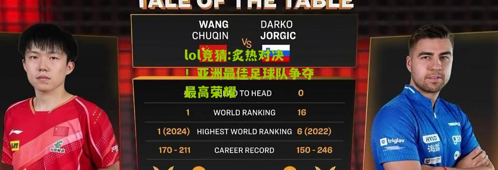 lol竞猜:炙热对决！亚洲最佳足球队争夺最高荣耀